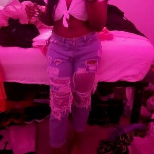 Rhinestone mom jeans from fashion nova